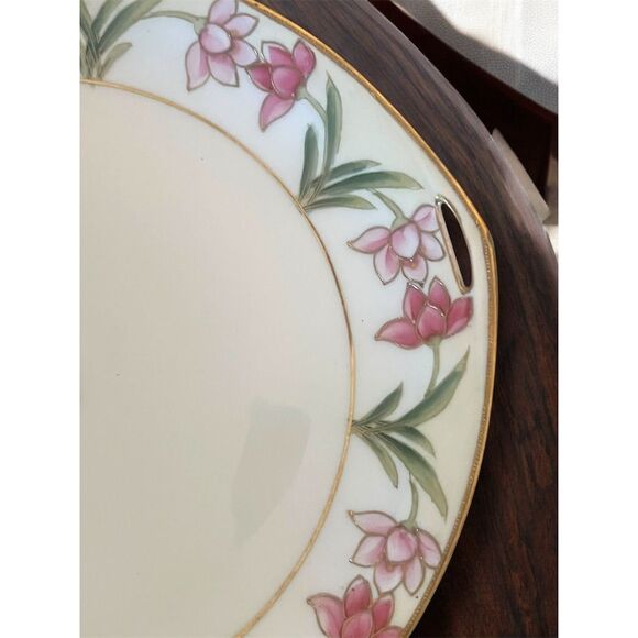 Vintage Noritake Nippon Hand-Painted Floral Serving Plate 1900-1940 Rare Pretty - Picture 4 of 6